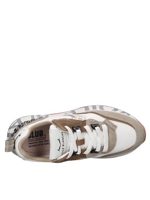 Sneakers in camoscio tessuto e borchie VOILE BLANCHE | CLUB105BEIGE CHIARO-BIANCO